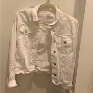 Zara White Denim Jacket